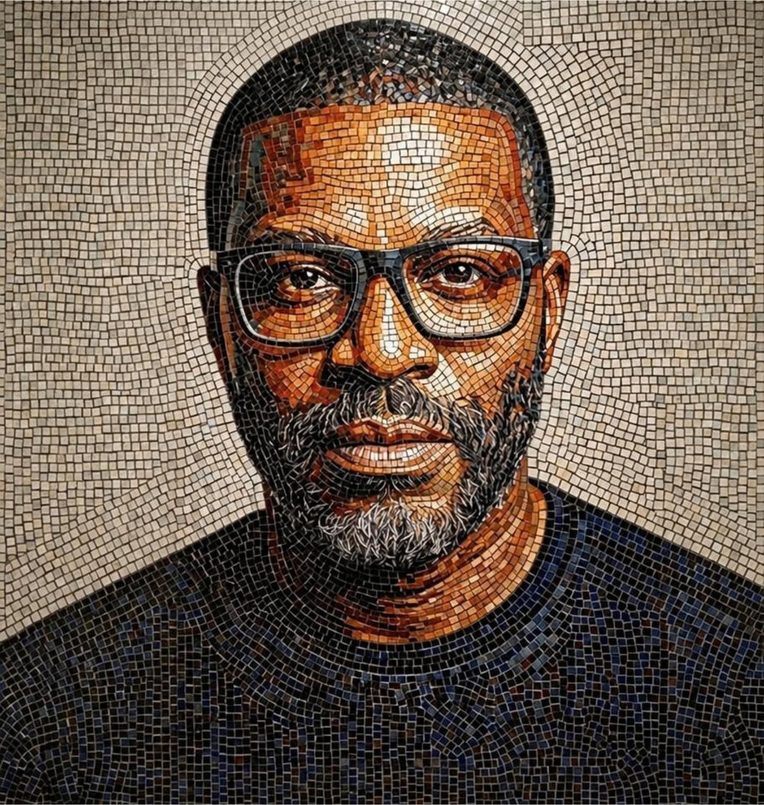 Mosaic portrait of Keith Richardson, founder of Keith Lamar Grants Management